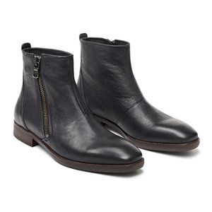 John Varvatos Star M Side Zip Leather Boot Black